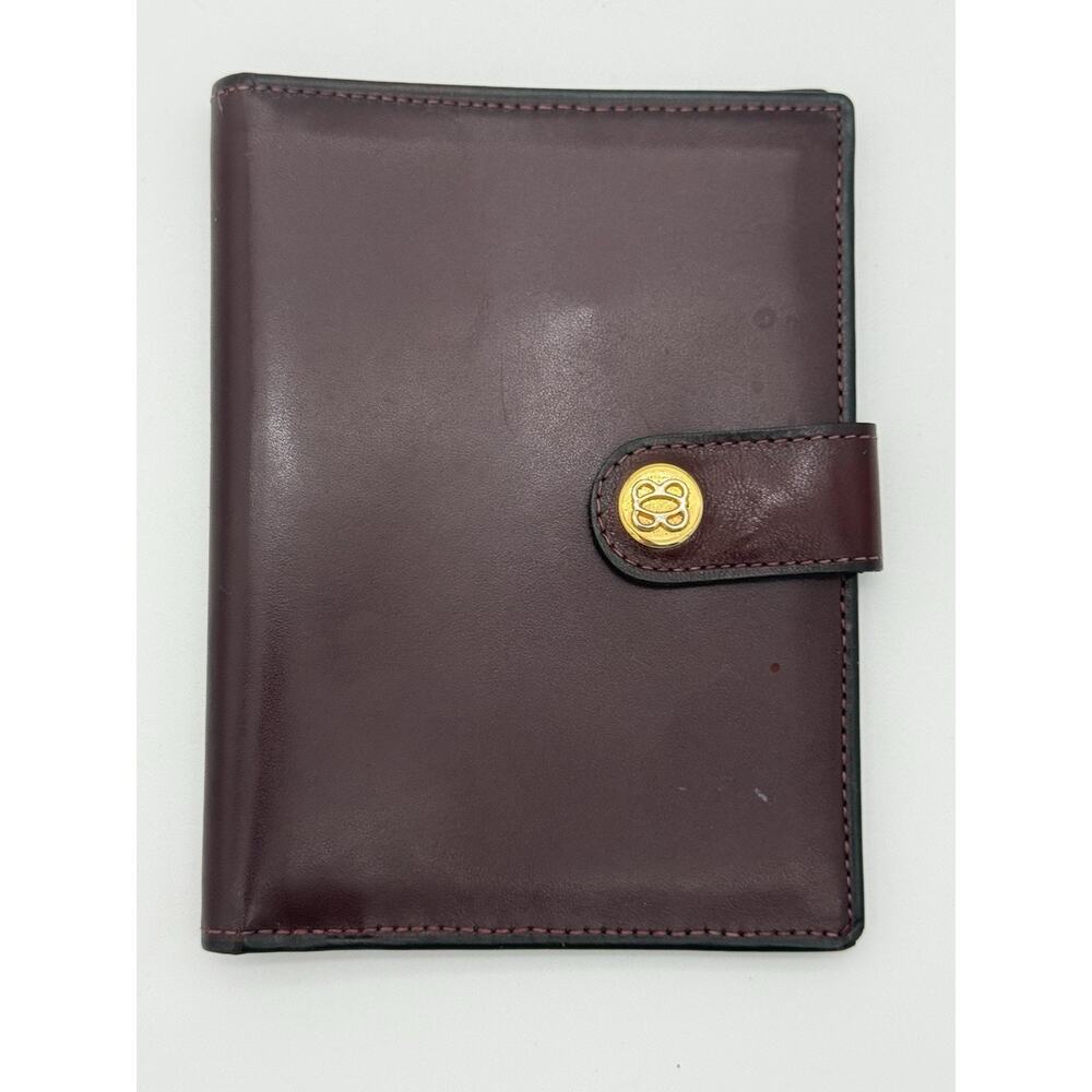 BOSCA Burgundy Calfskin Leather Travel Wallet Passport Baggage Organizer - Picture 3 of 12
